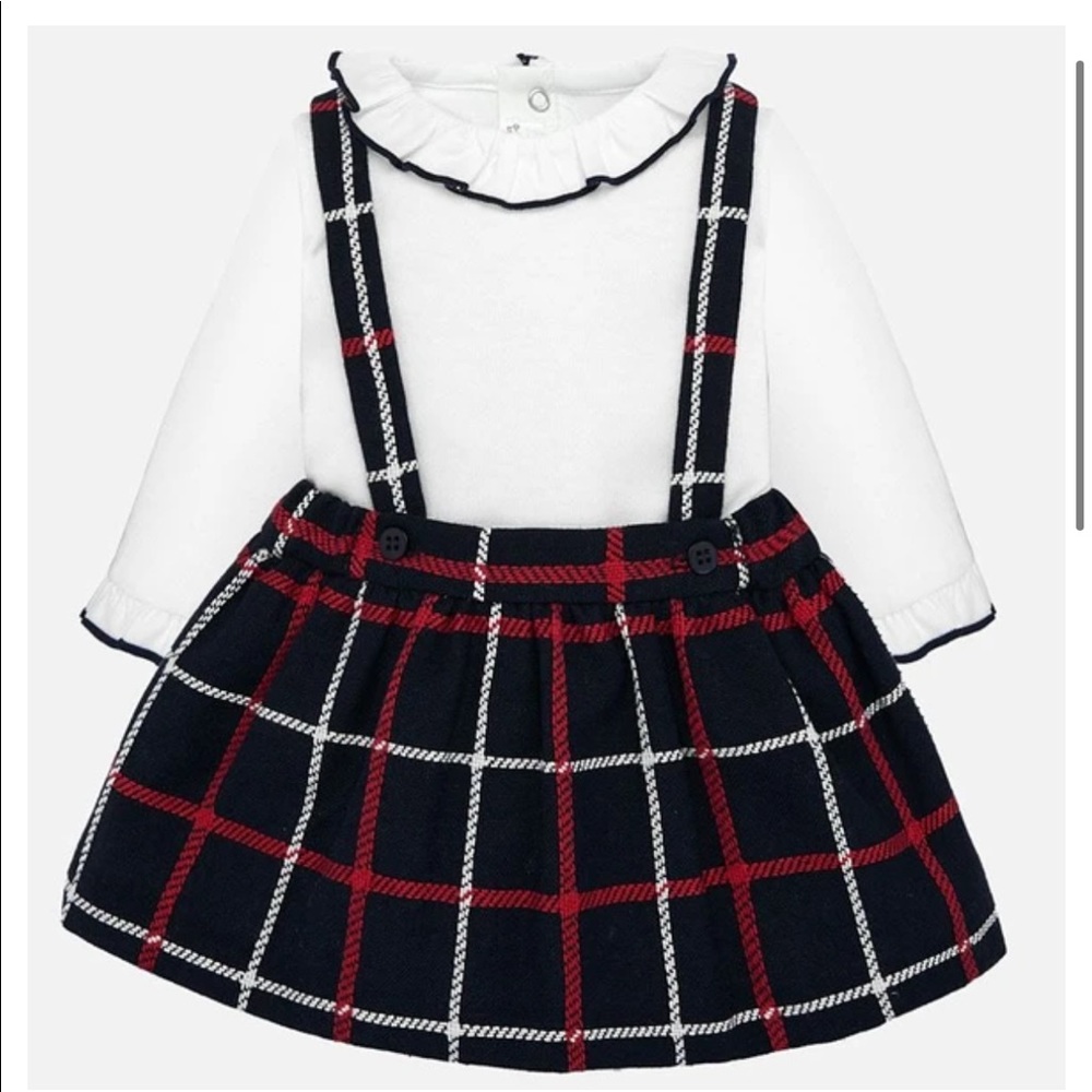 Plaid dungaree set